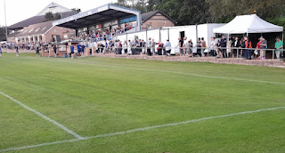 View of the main stand at Sandygate, home of Hallam FC