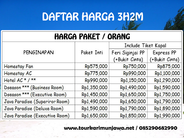 brosur harga paket karimunjawa 2022