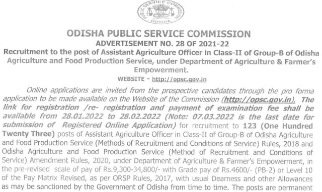 ओडिशा लोक सेवा आयोग 2022 for 941 Post AAO & ASO (Group-B)