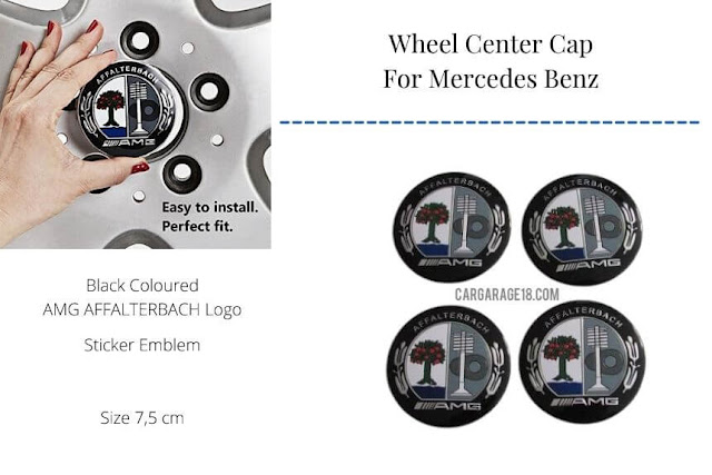 Black AMG AFFALTERBACH Logo Wheel Center Cap Size 56mm For Mercedes Benz - Sticker Emblem