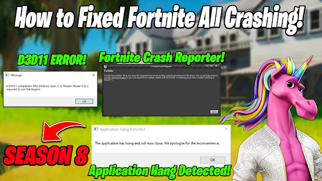 How to Fixed Fortnite all Crashing | Fortntie Crash Reporter switch to (Directx11 to 12 Crash) 2021