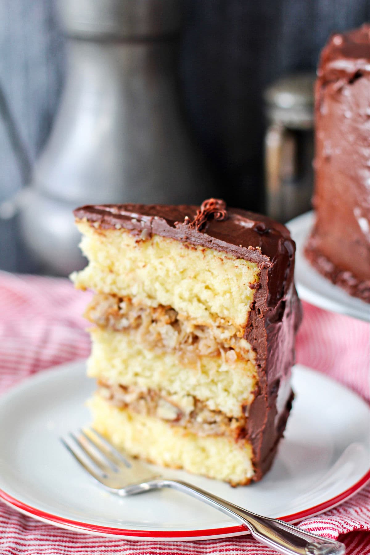 Coconut Candy Bar Cake Slice.