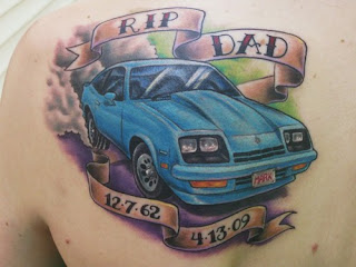 RIP papá tatuaje con coche