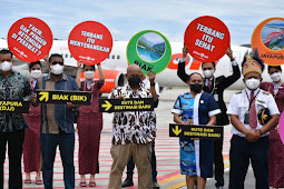 Herry Ario Naap Launching Penerbangan Perdana Lion Air di Bandara Frans Kaisipo Biak