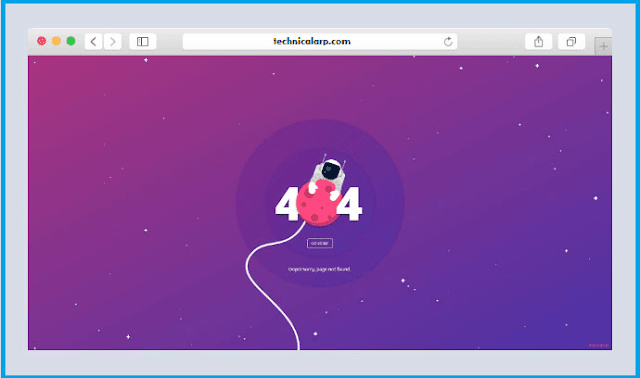 error 404 page with astronaut