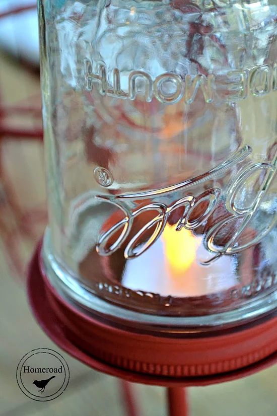 mason jar with tea light candle