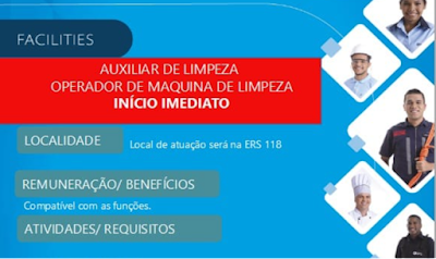 Vagas para Auxiliar de Limpeza / Máquina de Limpeza em Gravataí e região