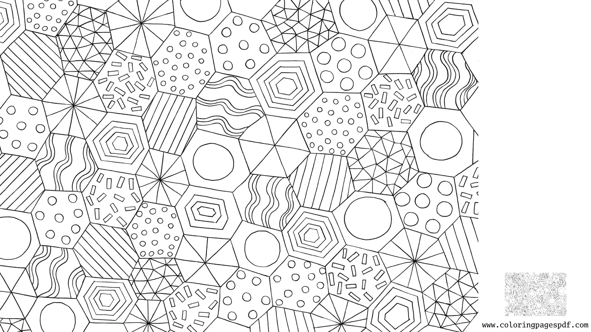 Coloring Pages Of Multiple Hexagons Mandala