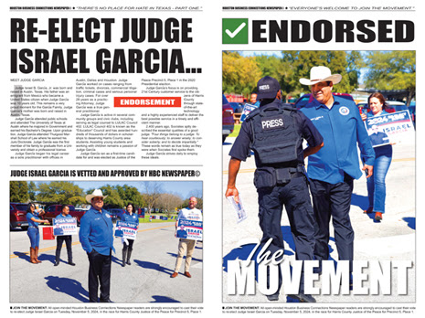 PART ONE - "NO PLACE FOR HATE IN TEXAS" EDITION OF HOUSTON BUSINESS CONNECTIONS NEWSPAPER