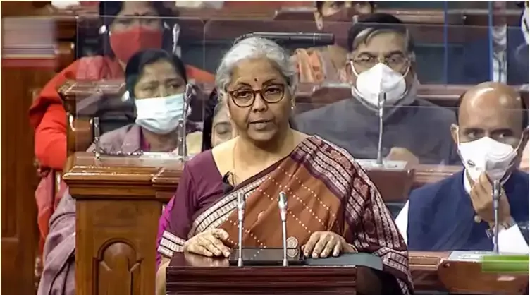 Union Finance Minister Nirmala Sitharaman presents the Union Budget 2022-23 in the Lok Sabha, at Parliament, in New Delhi, Tuesday, Feb. 1, 2022