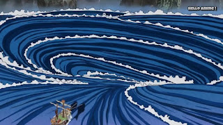 ワンピースアニメ 891話 | ONE PIECE ワノ国 海域 滝 入国 鯉