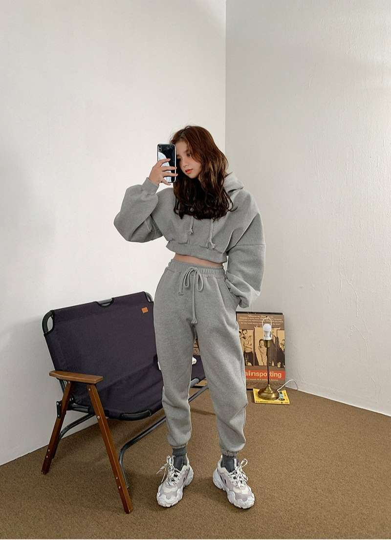 Áo hoodie nỉ croptop