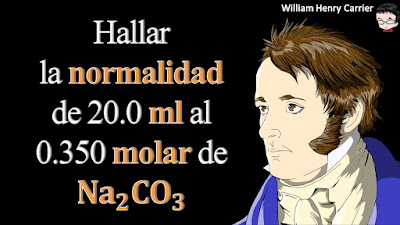 Calcular la normalidad de 20.0 ml de Na2CO3 al 0.350 molar de Na2CO3