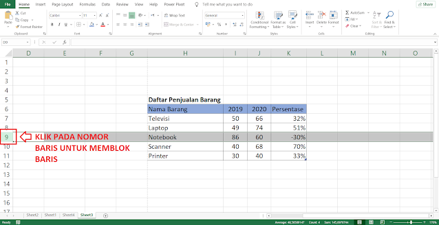 Cara Menyisipkan atau Menambahkan Baris dan Kolom Baru di Microsoft Excel