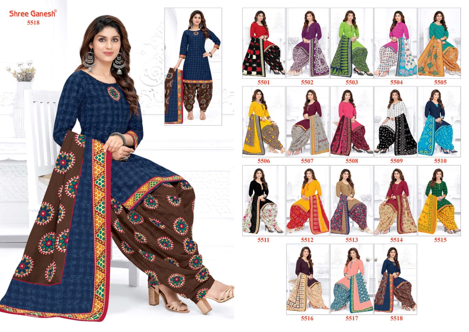 Panchi Vol 6 Shree Ganesh Cotton Dress Material