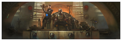 New York Comic Con 2021 Exclusive The Mandalorian “Boba’s Throne” Star Wars Giclee Print by Pablo Olivera x Bottleneck Gallery