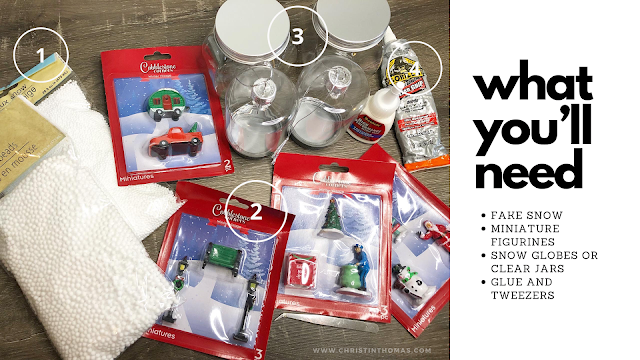 Learn how you can make your own snow globe using supplies for Dollar Tree