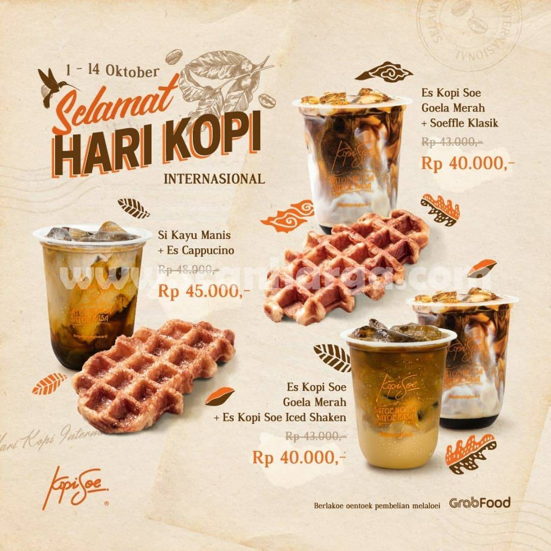 Promo Kopi Soe Hari Kopi Internasional Periode 1 – 14 Oktober 2021