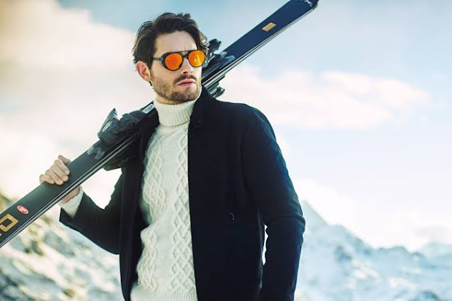 Stylish Man in winter outfit and sunglass