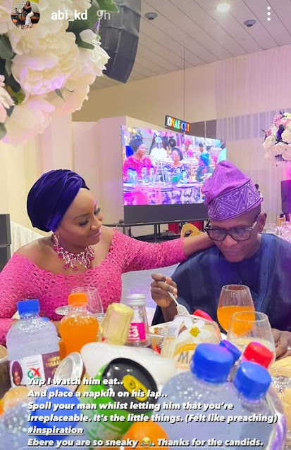 I watch him eat and also place a napkin on his laps- Daughter of Former Governor of Oyo state, Abisola Ajomobi advises ladies to always spoil their man