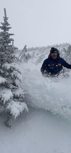 April 2024 Powder Skiing at Saddleback Maine