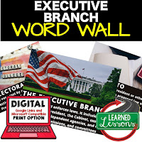 Civics Word Wall, Government Word Wall, Classroom Decor, Middle School, High School, Legislative Branch, Executive Branch, Judicial Branch, Constitution, Politics, Elections