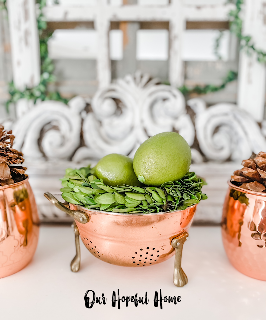 shiny copper colander