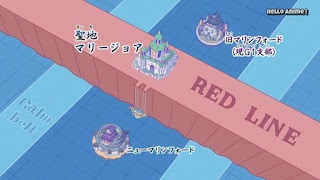 ワンピースアニメ 882話 赤い土の大陸 レッドライン  RED LINE | ONE PIECE 世界会議編 レヴェリー Levely