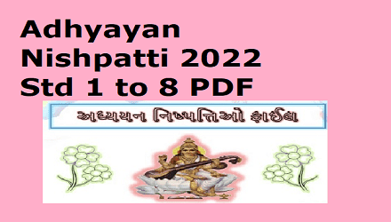 Adhyayan Nishpatti 2022 Std 1 to 8 PDF