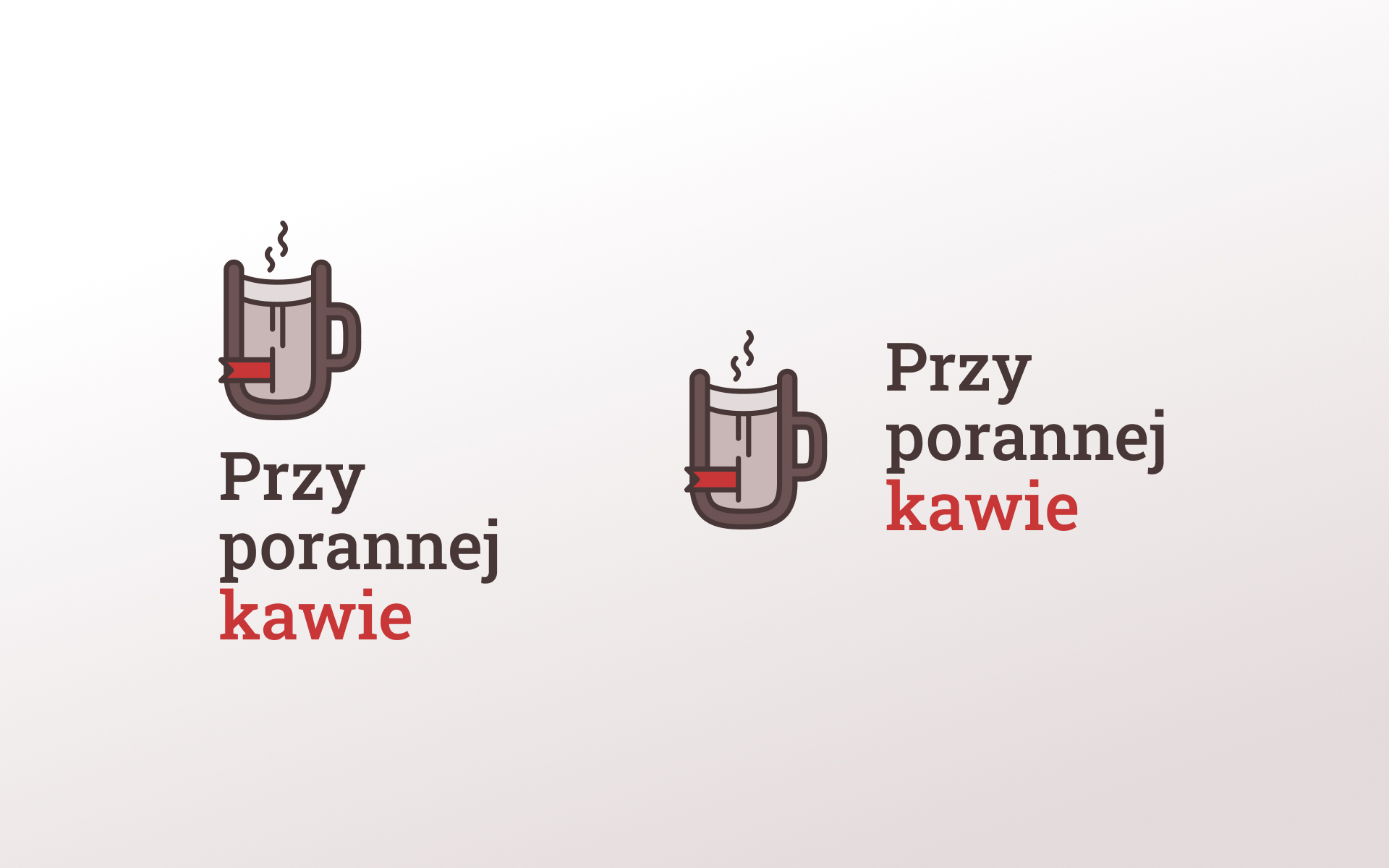 Logo slogan i logotyp Przy porannej kawie