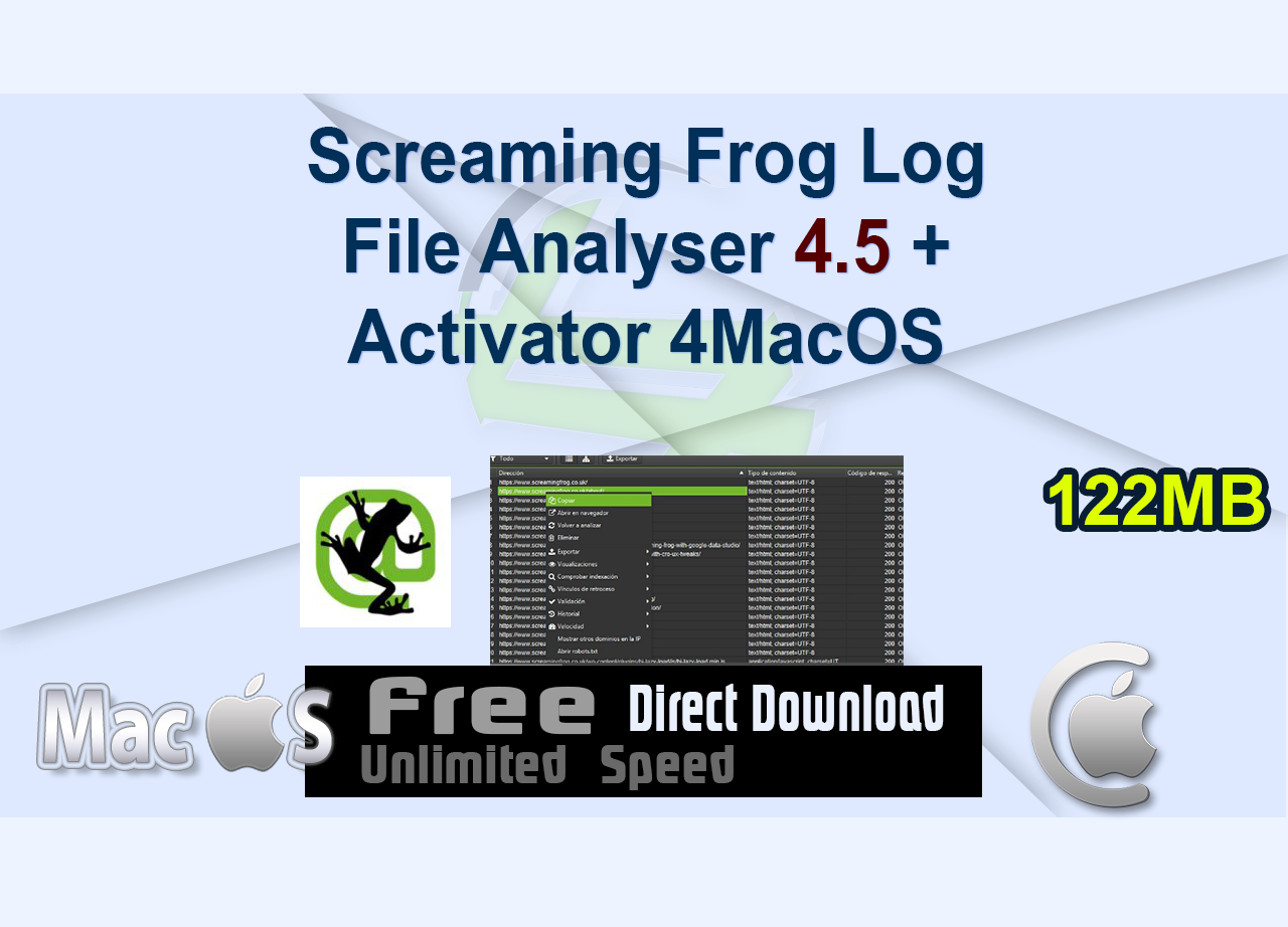 Screaming Frog Log File Analyser 4.5 + Activator 4MacOS