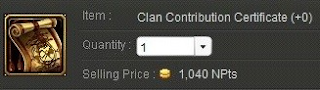 Clan Contribution Certificate