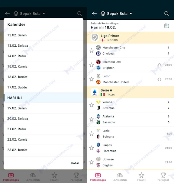 Jadwal Pertandingan Lengkap