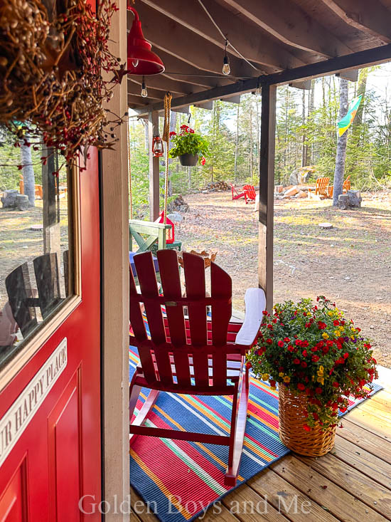 Cabin porch with Plow and Hearth - www.goldenboysandme.com