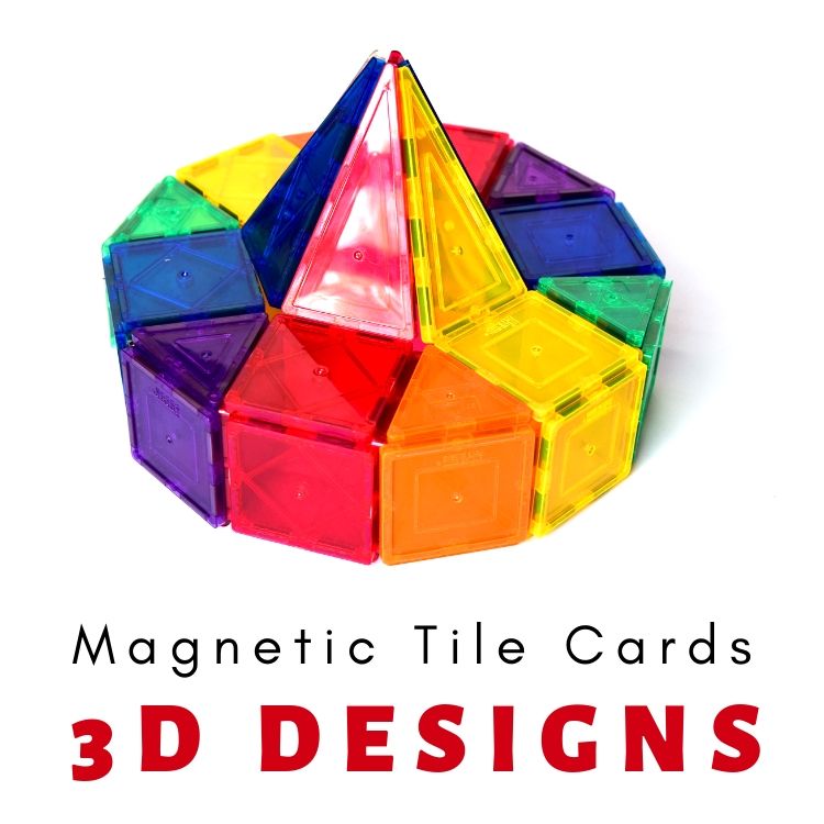 Magnetic tiles idea cards: 3D designs