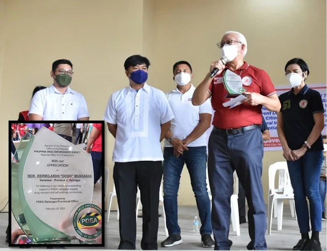 PDEA RO IV-A recognizes Gov. DoDo