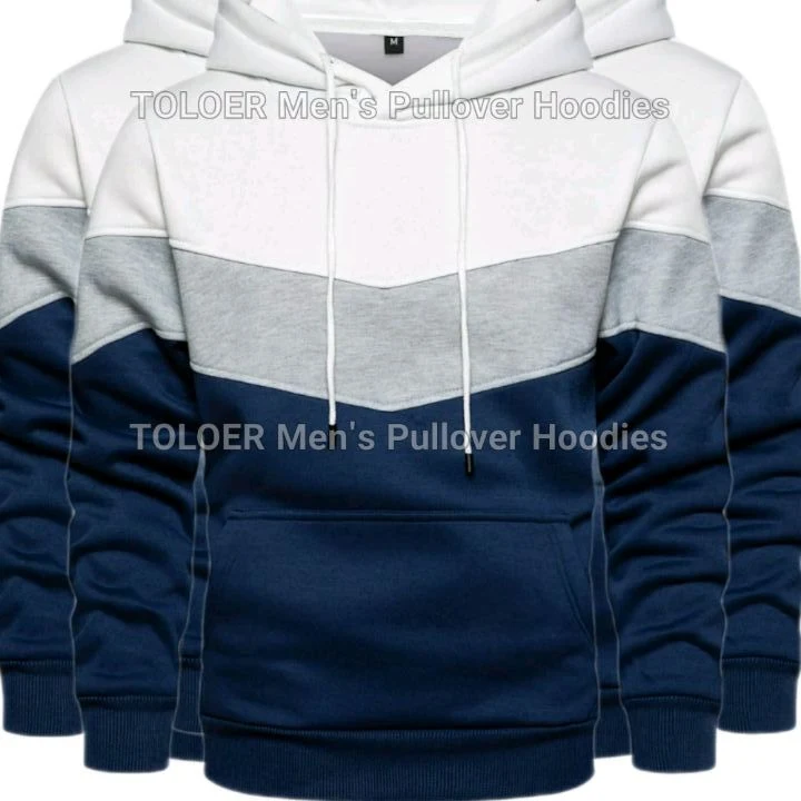 TOLOER Men's Fashion Pullover Hoodie: Long Sleeve Sweatshirt with Pocket - Soft, Breathable and Comfortable for Casual Wear