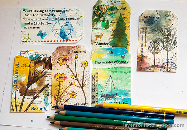 Layers of ink - Scrap Paper Tag Book Tutorial by Anna-Karin Evaldsson.
