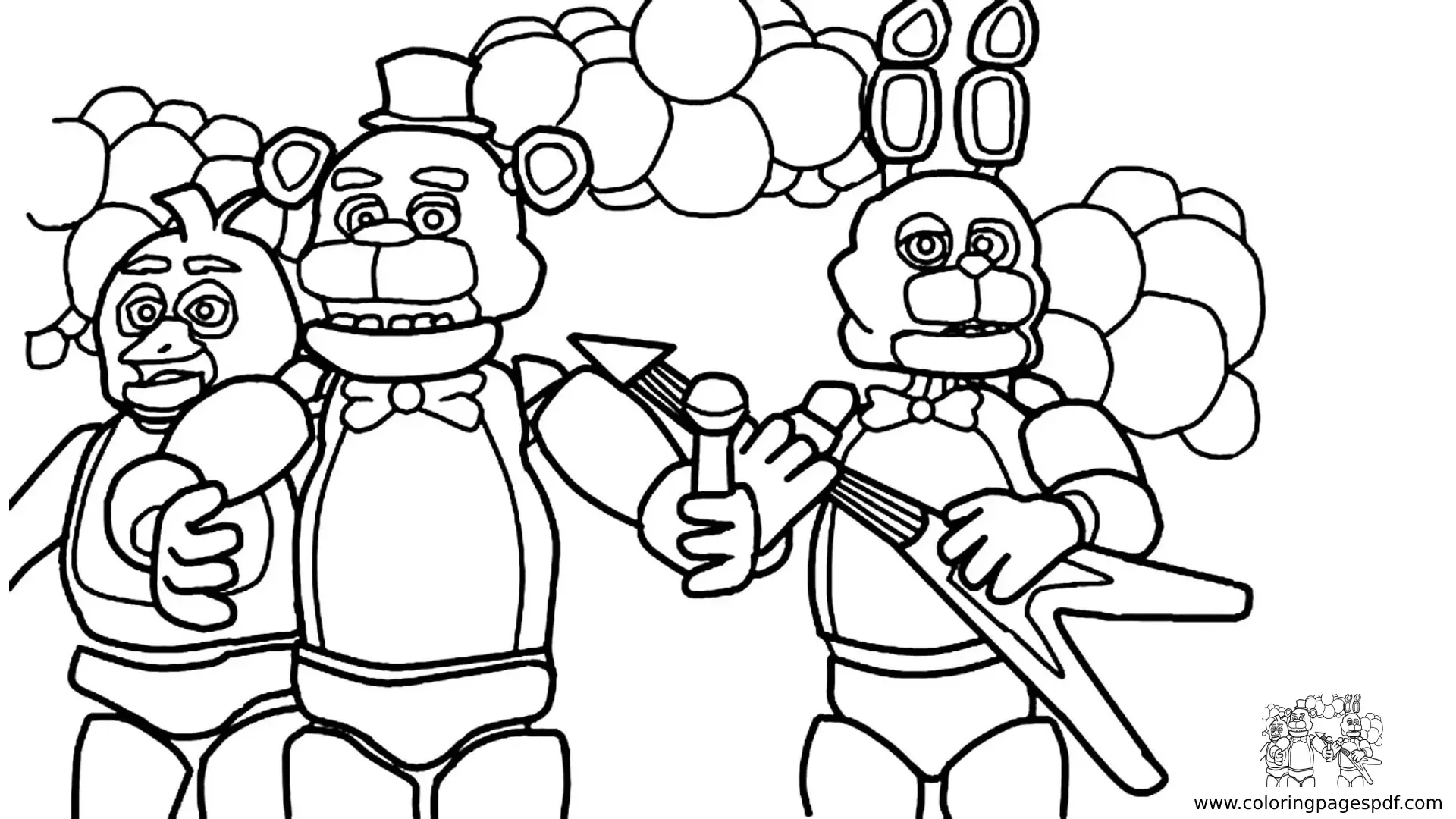 Coloring Pages Of Fnaf Toys Performing