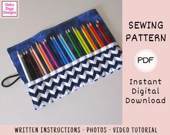 Deb's Days: Roll Up Colored Pencils Holder Sewing Project - Tutorial Tuesday