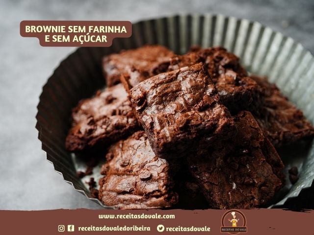 Receita de Brownie sem açúcar e sem farinha