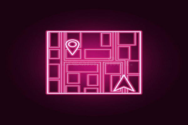 Maps icon aesthetic neon