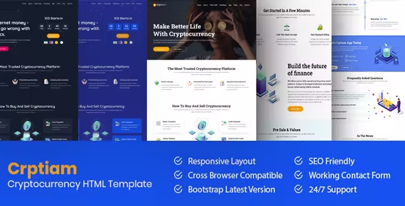 Best Cryptocurrency Landing Page HTML Template