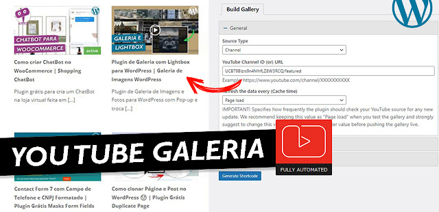 Criar Galeria de Vídeos do YOUTUBE no site WordPress