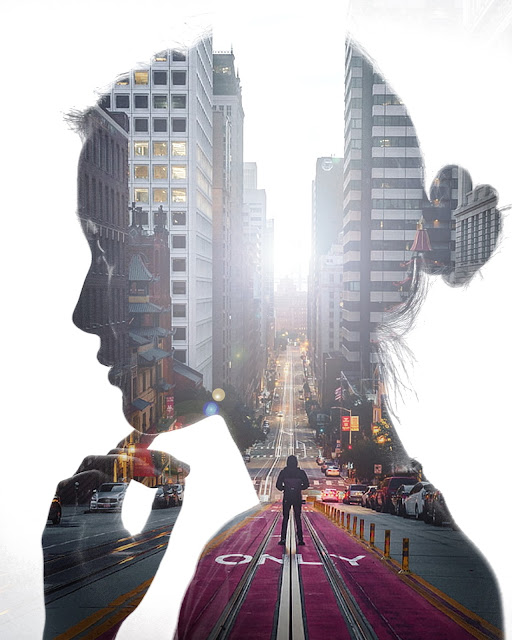 Double Exposure Effect [Girl with City] in Photoshop