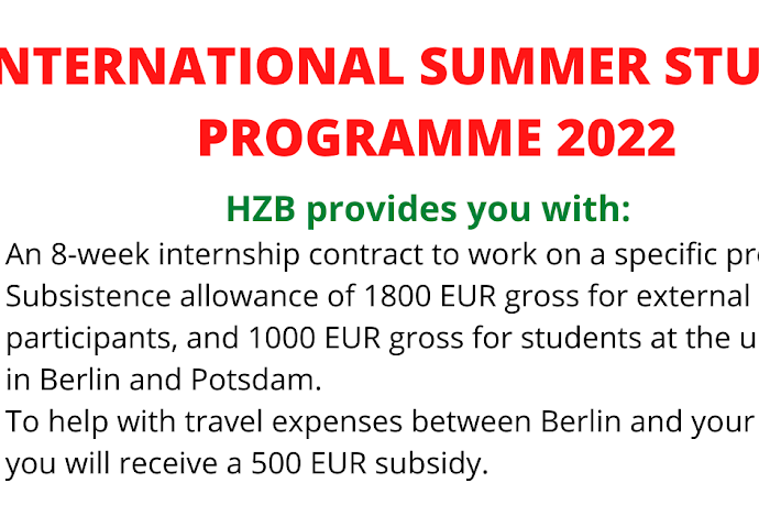 International Summer Student Programme 2022