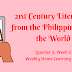 21st Century Literature from the Philippines and the World Weekly Home Learning Plan Quarter 3, Week 2