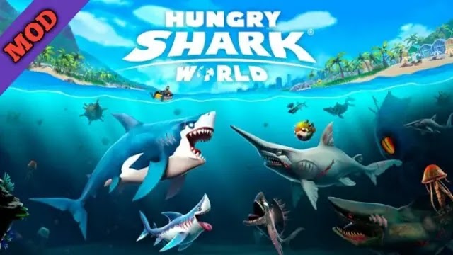 تحميل لعبة hungry shark world مهكرة
