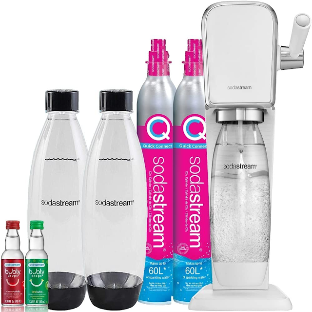 SodaStream Art Sparkling Water Maker Bundle (White), with CO