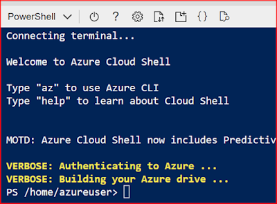 cloud shell provides a command line interface in a pane at the bottom of the Azure portal,